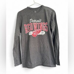 New NHL Detroit Red Wings Men's Long Sleeve Retro T-shirt Size Small